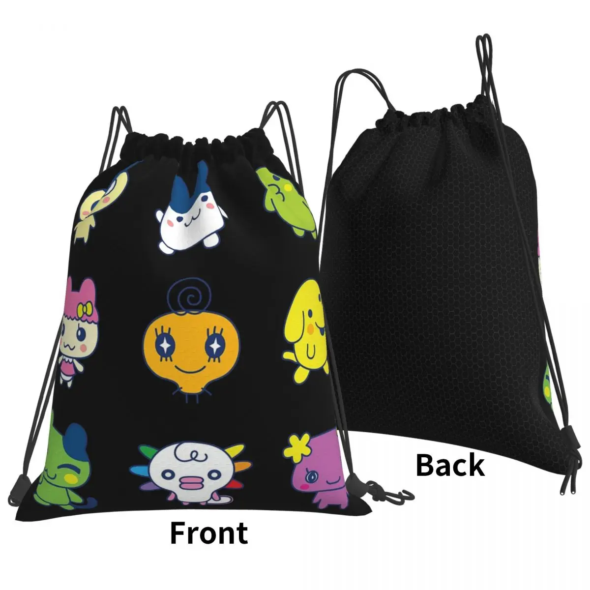 Tamagotchi Set Large Backpacks Multi-function Drawstring Bags Storage Bag Book Bags for Travel School