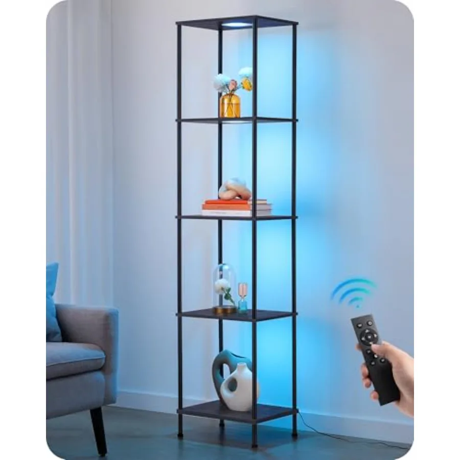 RGBW Modern Floor Lamp 5-Tier Display Shelf with Light Adjustable Brightness and Color Temperature 3 Lighting Modes Remote Cont
RGBW Modern Floor Lamp 5-Tier Display Shelf with Light Adjustable Brightness and Color Temperature 3 Lighting Modes Remote Cont
