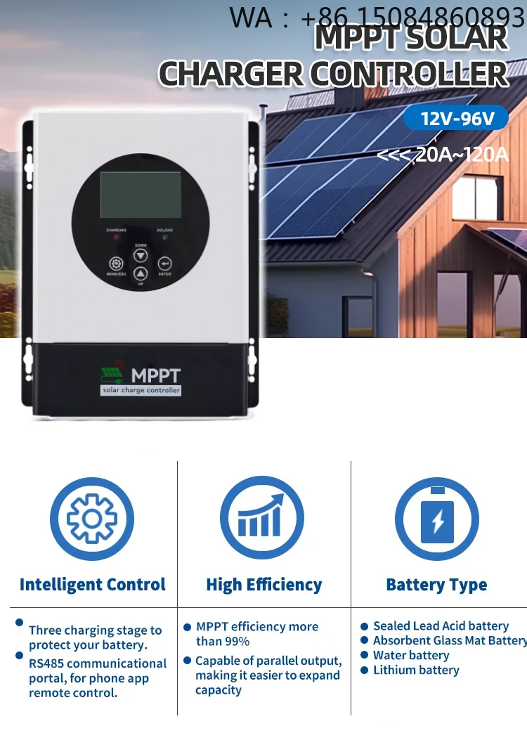 Smart High Current MPPT Solar Charge Controller, Solar Accessories, 20A-120A Optional, 12V-48V Solar Power Control Device
Smart High Current MPPT Solar Charge Controller, Solar Accessories, 20A-120A Optional, 12V-48V Solar Power Control Device