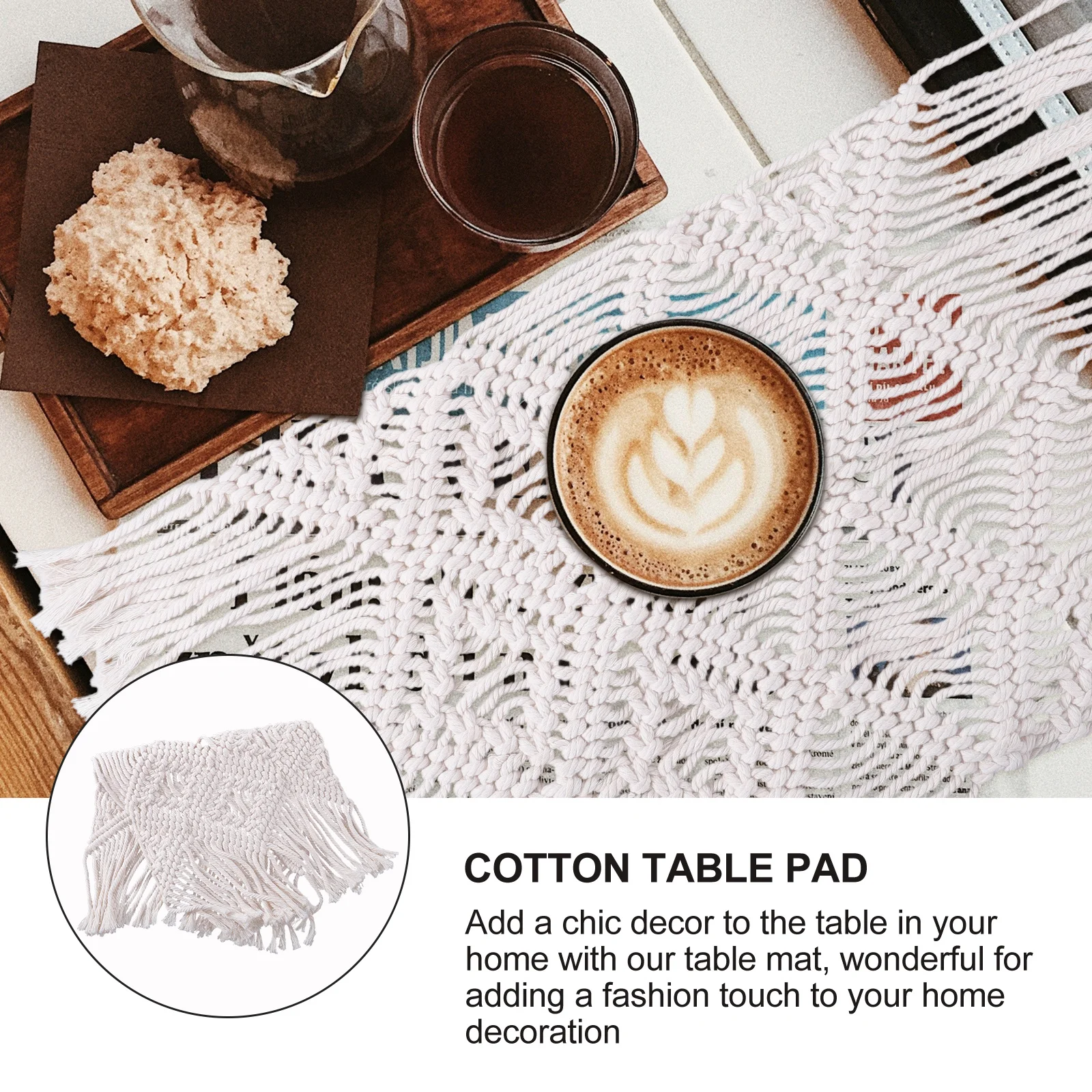 1Pcs Hand-Woven Table Mat Nordic Style Dining Table Decoration Cotton Macrame Placemat Home Cafe Party Tableware Protector
1Pcs Hand-Woven Table Mat Nordic Style Dining Table Decoration Cotton Macrame Placemat Home Cafe Party Tableware Protector