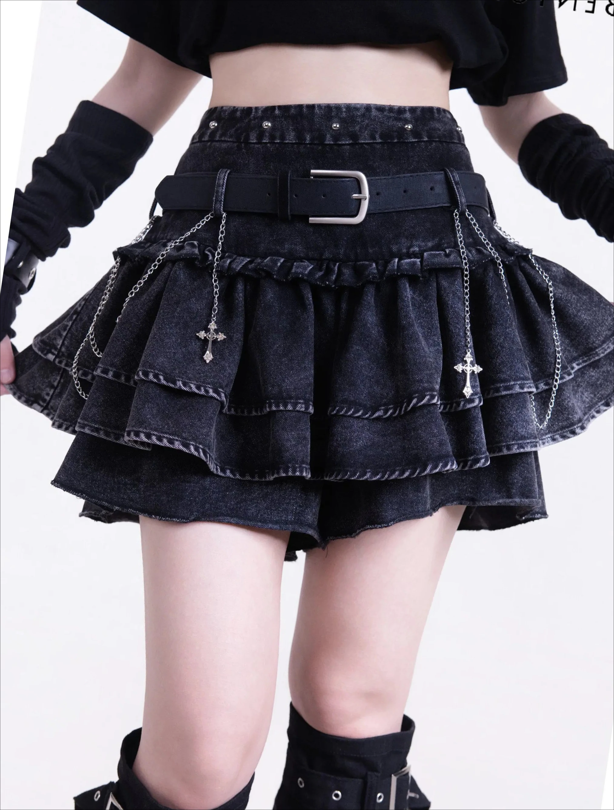 Original Retro Washed Denim Skirt Dark Heavy Industry Chain Pendant Multi-layer Skirts Subcultural Japanese Street Mini Skirt
Original Retro Washed Denim Skirt Dark Heavy Industry Chain Pendant Multi-layer Skirts Subcultural Japanese Street Mini Skirt