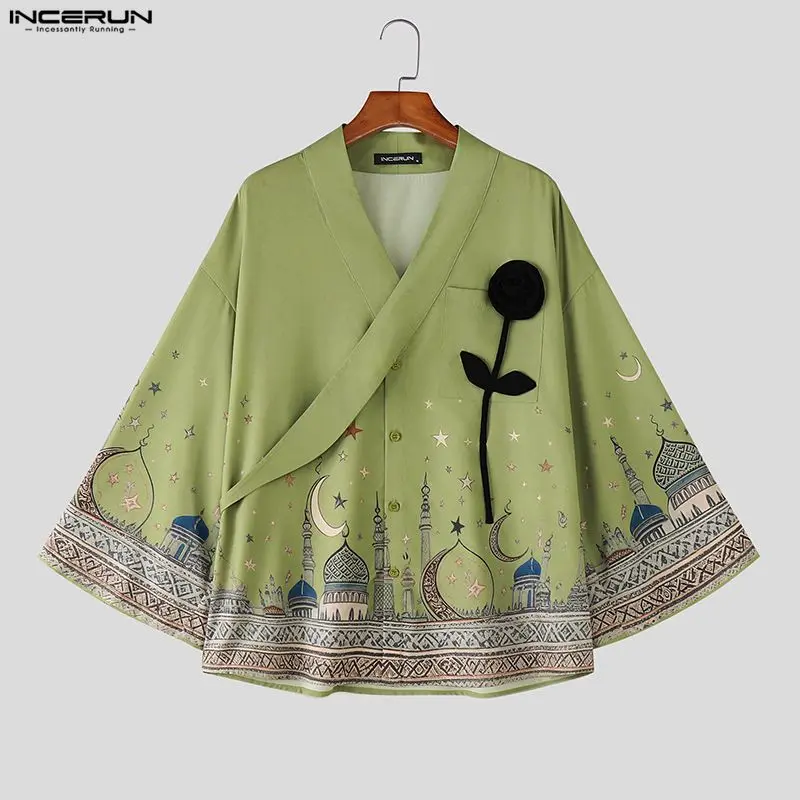 INCERUN Men's Shirt Printing Flower Patchwork V Neck Flare Long Sleeve Men Clothes Streetwear Loose Fashion Casual Tops Camisa
INCERUN Men's Shirt Printing Flower Patchwork V Neck Flare Long Sleeve Men Clothes Streetwear Loose Fashion Casual Tops Camisa