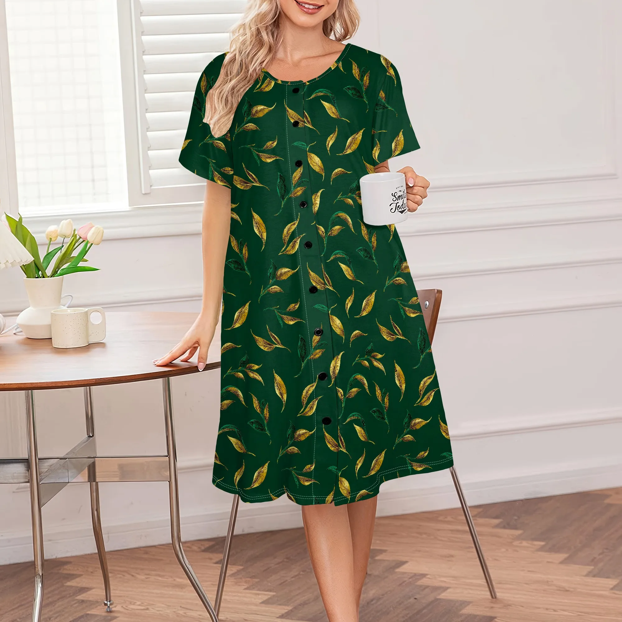 Afrocentric Leaf Print Button Dress Plus Size Women's S-3XL Casual or Lounge Wear
Afrocentric Leaf Print Button Dress Plus Size Women's S-3XL Casual or Lounge Wear