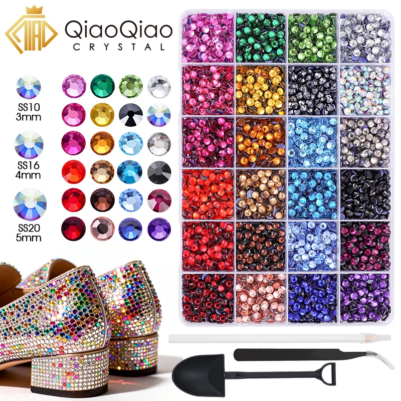 QIAO 24 Colors SS6-SS30 Hotfix Rhinestones Flatback Crystals for DIY Clothing Shoes Phone Case With Tweezers Wax Pencil Spoon
QIAO 24 Colors SS6-SS30 Hotfix Rhinestones Flatback Crystals for DIY Clothing Shoes Phone Case With Tweezers Wax Pencil Spoon