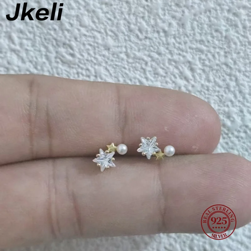 Jkeli Women's Cute Arc Size Star Zircon Pearl Stud Earrings 925 Sterling Silver 14k Gold Plated Simple Temperament Jewelry
Jkeli Women's Cute Arc Size Star Zircon Pearl Stud Earrings 925 Sterling Silver 14k Gold Plated Simple Temperament Jewelry
