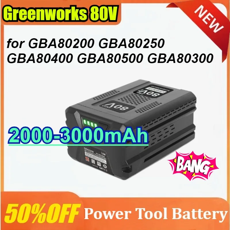 New for Greenworks 80V Replacement Battery 3Ah Lithium Ion Battery for GBA80200 GBA80250 GBA80400 GBA80500 GBA80300
New for Greenworks 80V Replacement Battery 3Ah Lithium Ion Battery for GBA80200 GBA80250 GBA80400 GBA80500 GBA80300