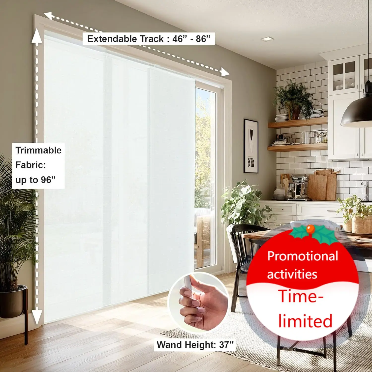 Sliding Door Blinds , Sliding Glass Vertical Blinds for Patio Doors , Room Divider , Ballroom White (Light Filtering) W:46-86 x
Sliding Door Blinds , Sliding Glass Vertical Blinds for Patio Doors , Room Divider , Ballroom White (Light Filtering) W:46-86 x