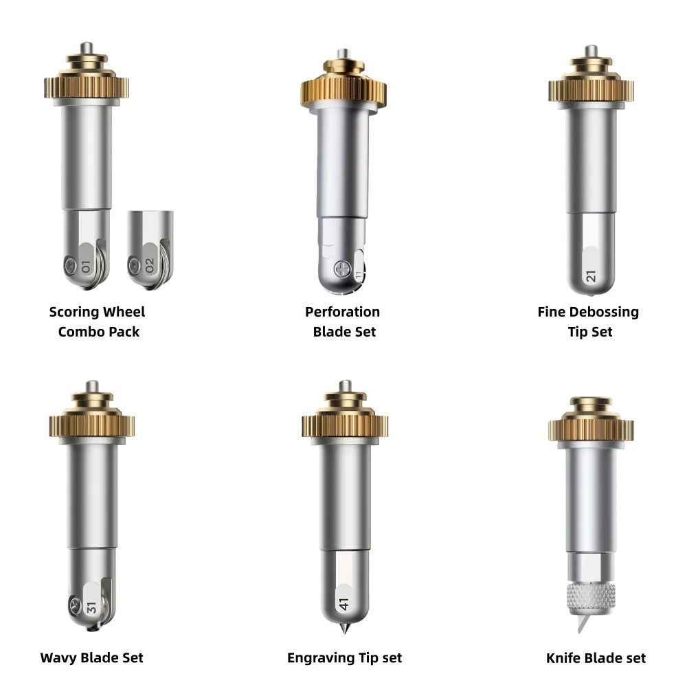 For Maker series machines,Scoring Wheel Combo Pack/Perforation Blade/Fine Debossing Tip/Wavy Blade Set/Engraving Tip/Knife Blade
For Maker series machines,Scoring Wheel Combo Pack/Perforation Blade/Fine Debossing Tip/Wavy Blade Set/Engraving Tip/Knife Blade