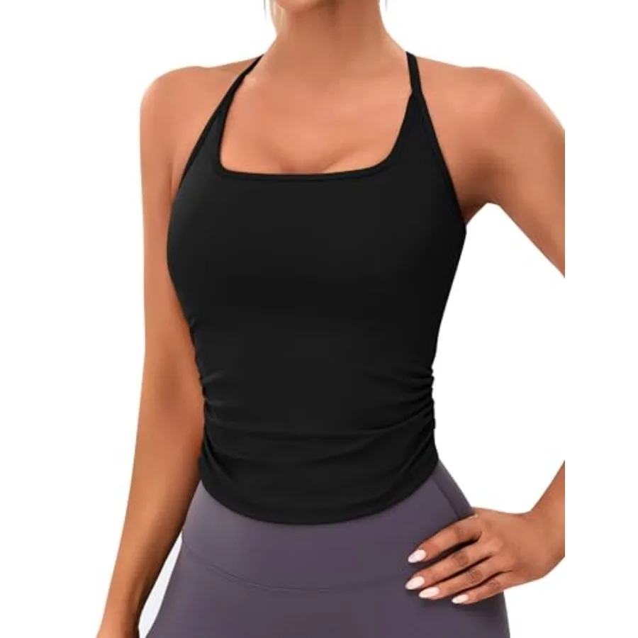 BMJL Womens Workout Tank Tops Built in Bra Ruched Gym Tops Racerback Athletic Yoga Shirts
BMJL Womens Workout Tank Tops Built in Bra Ruched Gym Tops Racerback Athletic Yoga Shirts