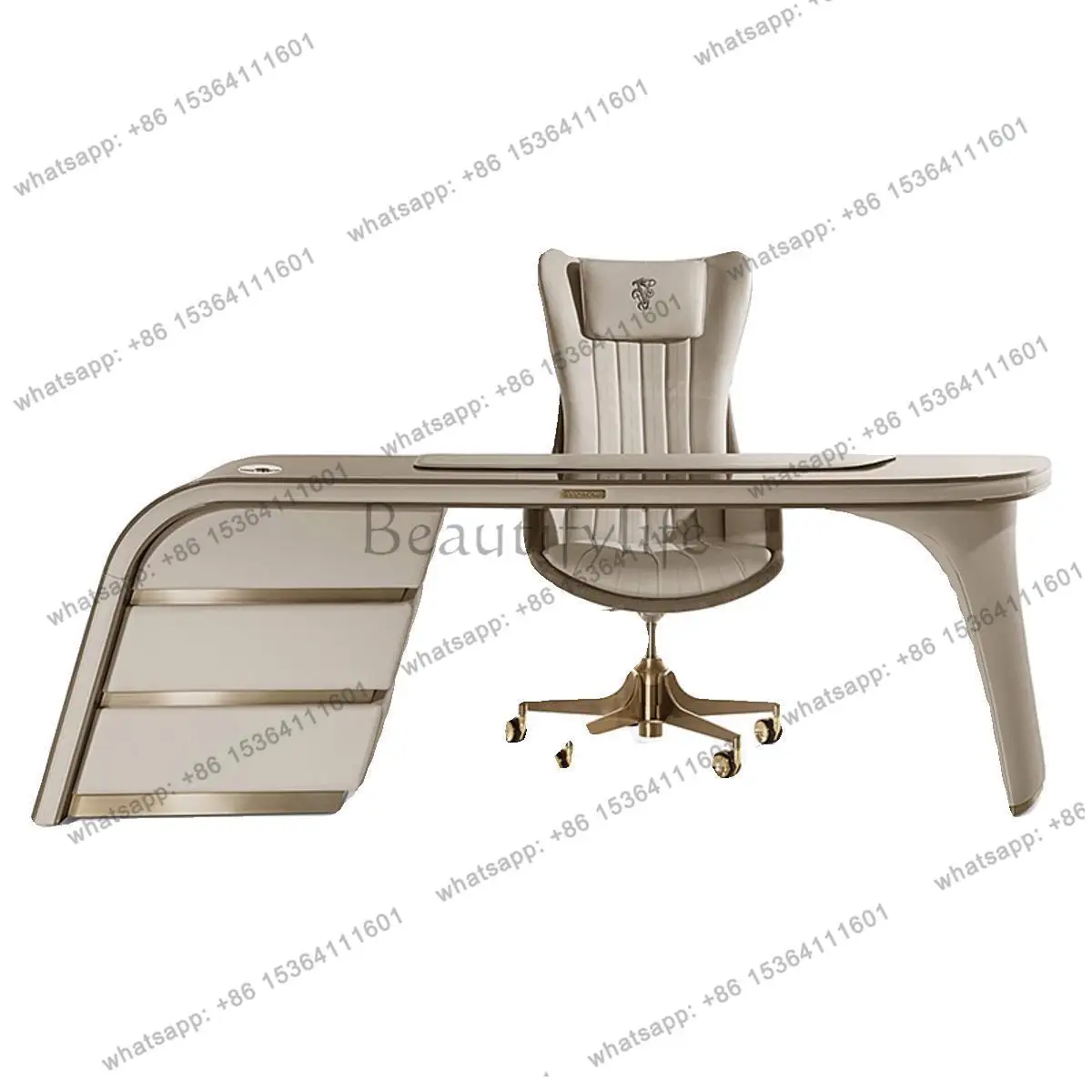 Light luxury villa large flat-floor study office computer desk, minimalist solid wood boss table
Light luxury villa large flat-floor study office computer desk, minimalist solid wood boss table