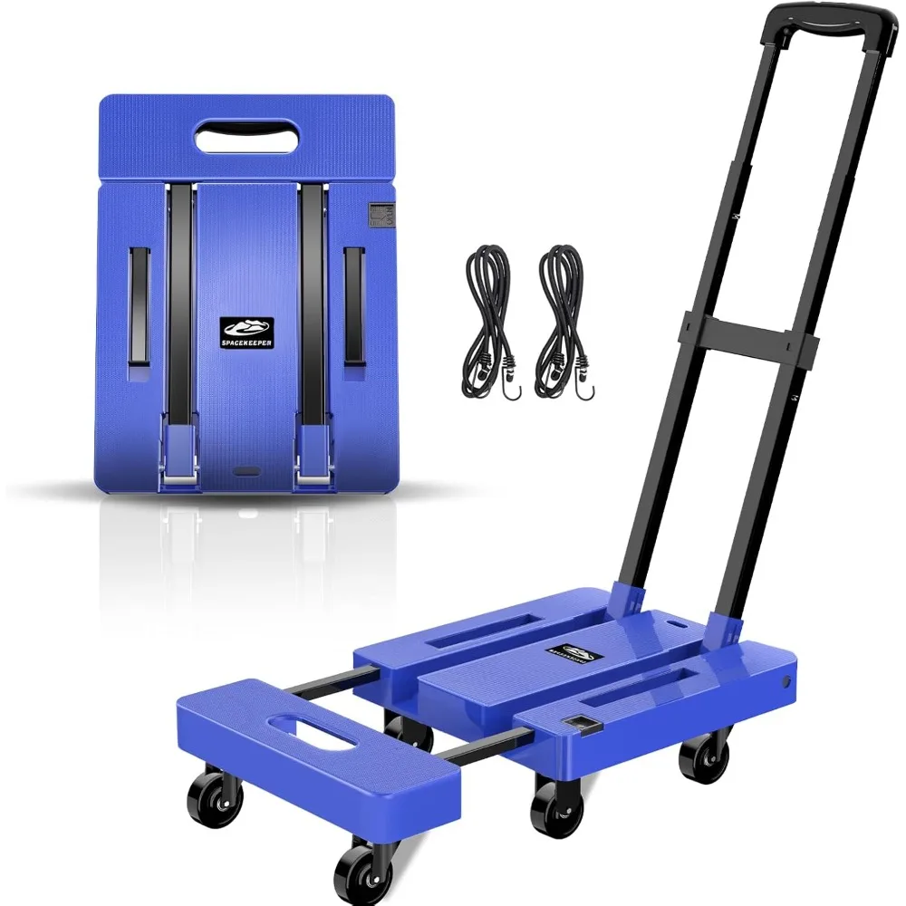 Folding Hand Truck, 500 LB Capacity Luggage Cart, Portable Folding Dolly with 6 Wheels and 2 Elastic Ropes for Luggage, Personal
Folding Hand Truck, 500 LB Capacity Luggage Cart, Portable Folding Dolly with 6 Wheels and 2 Elastic Ropes for Luggage, Personal