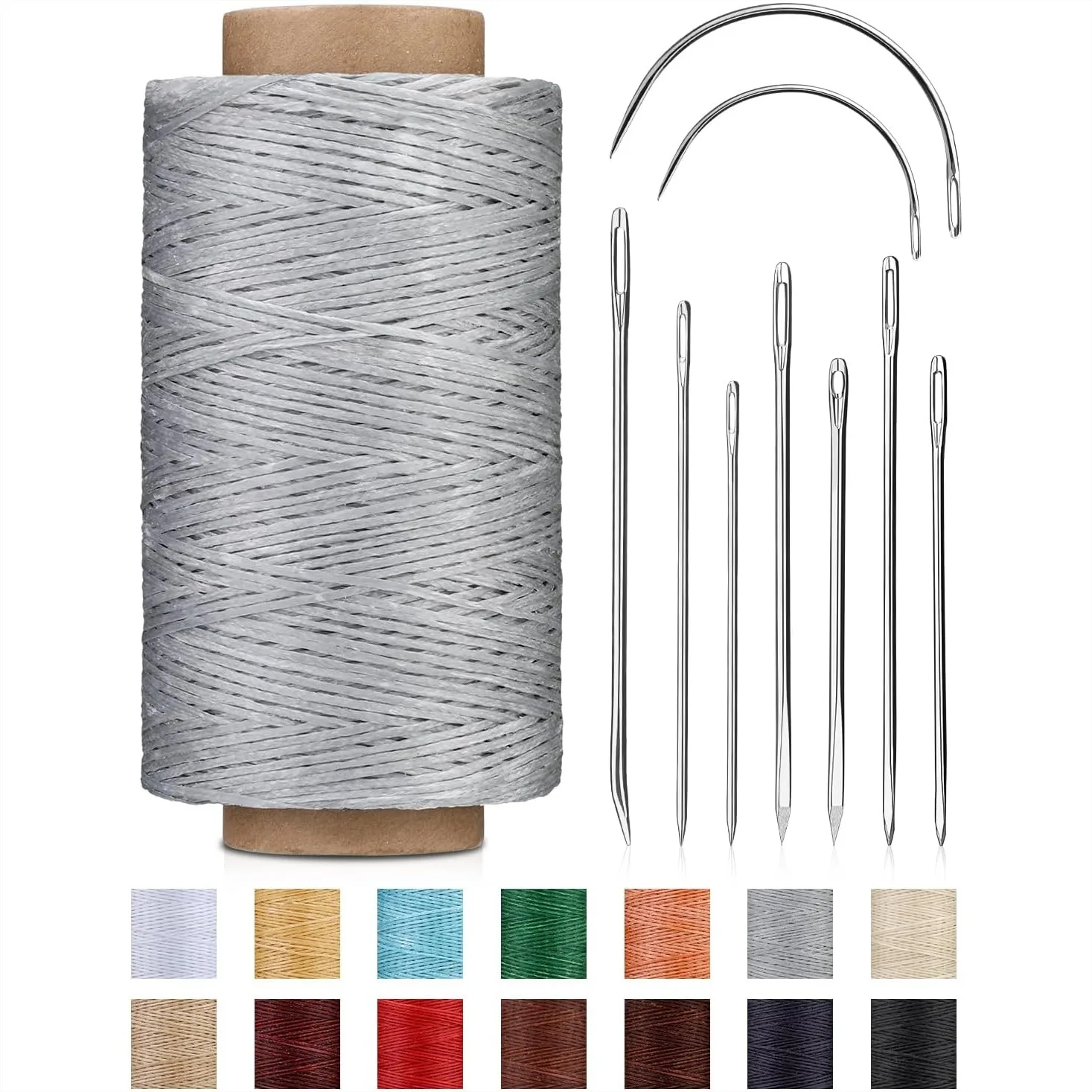 Waxed Thread 218 Yards Heavy Duty for Hand Sewing with 9 Stainless Steel Needles, Leather Repair Kit for Furniture Shoes Bags
Waxed Thread 218 Yards Heavy Duty for Hand Sewing with 9 Stainless Steel Needles, Leather Repair Kit for Furniture Shoes Bags