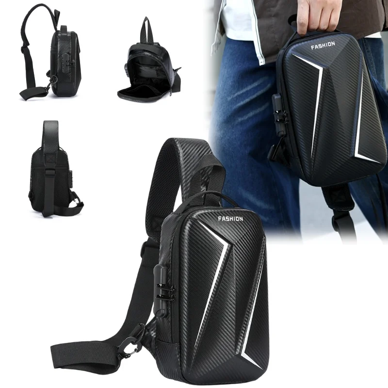 Men Sling Bag Security Lock Carbon Texture Splash Resistant Hard Case Multi Layer Chest Bag for Urban Commute Daily Travel Use
Men Sling Bag Security Lock Carbon Texture Splash Resistant Hard Case Multi Layer Chest Bag for Urban Commute Daily Travel Use