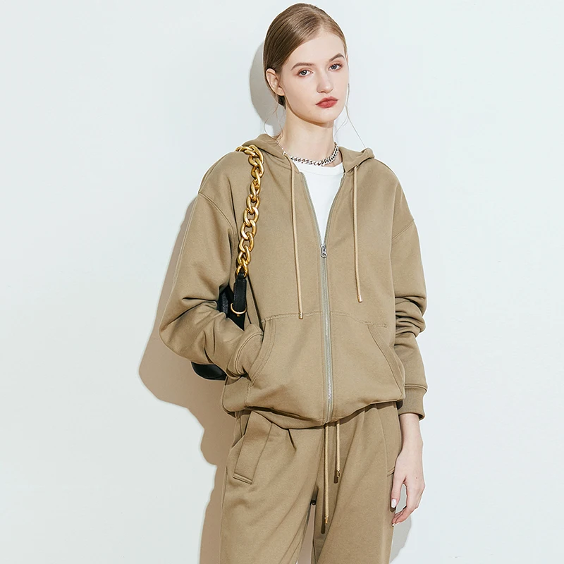 Jumpers Sweatshirt Women Suit Hoodie Solid Zipper Pocket Loose Terry Long Sleeve Simple Design Casual New Fashion
Jumpers Sweatshirt Women Suit Hoodie Solid Zipper Pocket Loose Terry Long Sleeve Simple Design Casual New Fashion