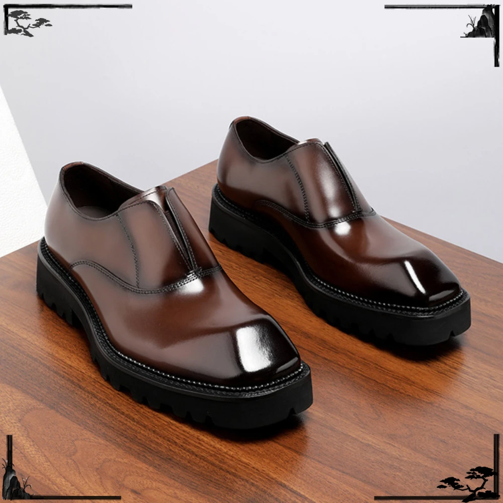 Summer Premium Square Toe Men Loafers Genuine Leather Thick Sole Height Increasing Business Casual Versatile Wedding Dress Shoes
Summer Premium Square Toe Men Loafers Genuine Leather Thick Sole Height Increasing Business Casual Versatile Wedding Dress Shoes