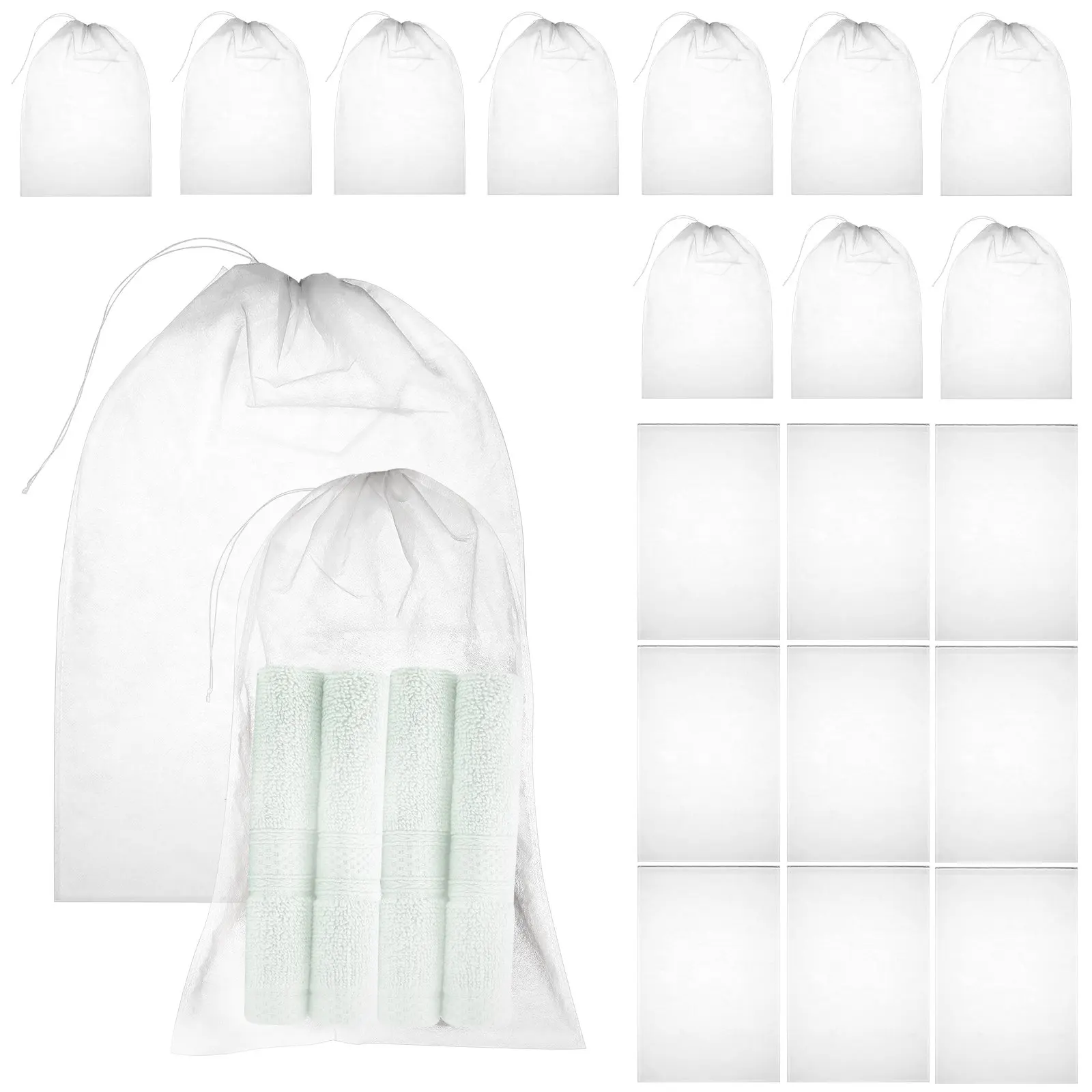 100Pcs Non-Woven Fabric Storage Bags Drawstring Dustproof Lightweight Semi-Transparent Reusable Clothing Shoe Travel Organizer
100Pcs Non-Woven Fabric Storage Bags Drawstring Dustproof Lightweight Semi-Transparent Reusable Clothing Shoe Travel Organizer