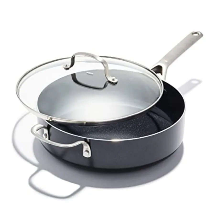 Agility Series 5QT Saute Pan with Lid Ceramic Nonstick Cookware PFAS-Free Induction Suitable Quick Even Heating Stainless Steel
Agility Series 5QT Saute Pan with Lid Ceramic Nonstick Cookware PFAS-Free Induction Suitable Quick Even Heating Stainless Steel