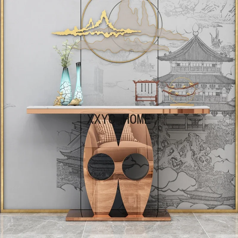Household Console Tables Light Luxury Stainless Steel Marble Entrance Cabinet Wall Simple Side View Table
Household Console Tables Light Luxury Stainless Steel Marble Entrance Cabinet Wall Simple Side View Table