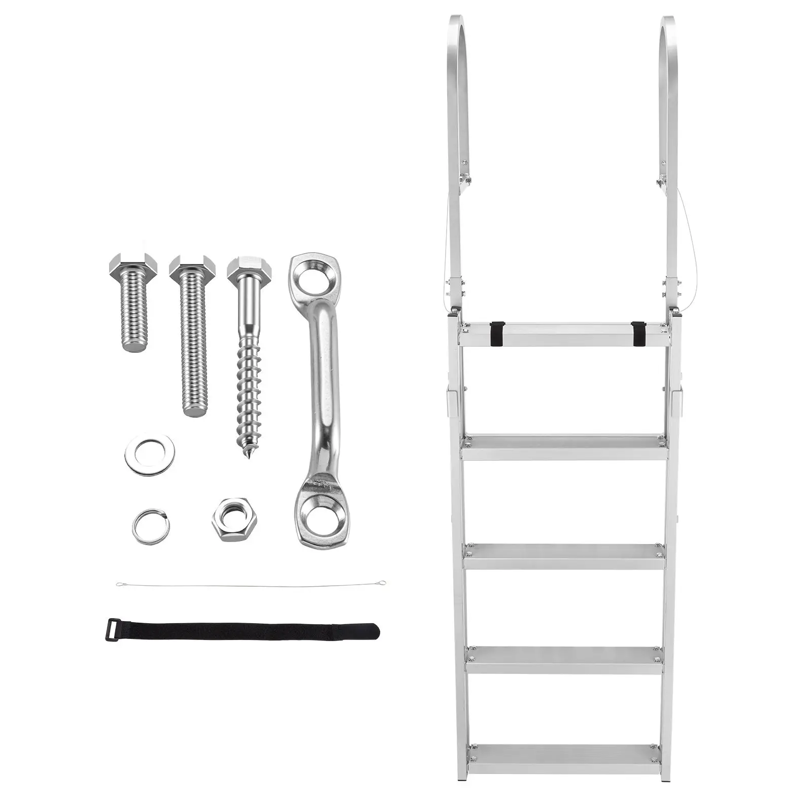 Retractable Dock Ladder, 5 Steps, Aluminum Alloy Pontoon Boat Swim Ladder, with Non-Slip Wide Steps, 350 lbs Weight Capacity,
Retractable Dock Ladder, 5 Steps, Aluminum Alloy Pontoon Boat Swim Ladder, with Non-Slip Wide Steps, 350 lbs Weight Capacity,