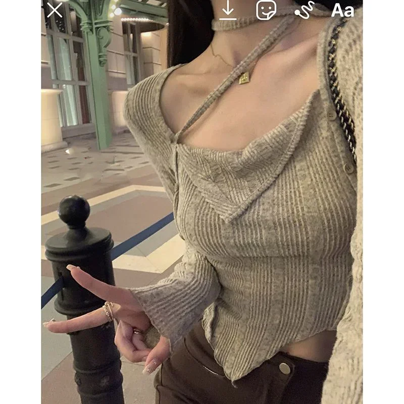 Autumn Elegant Knitted Sweater Women Long Sleeve Y2k Crop Tops Japanese Style Short Pullover Pure Color Fashion Blouse Design
Autumn Elegant Knitted Sweater Women Long Sleeve Y2k Crop Tops Japanese Style Short Pullover Pure Color Fashion Blouse Design