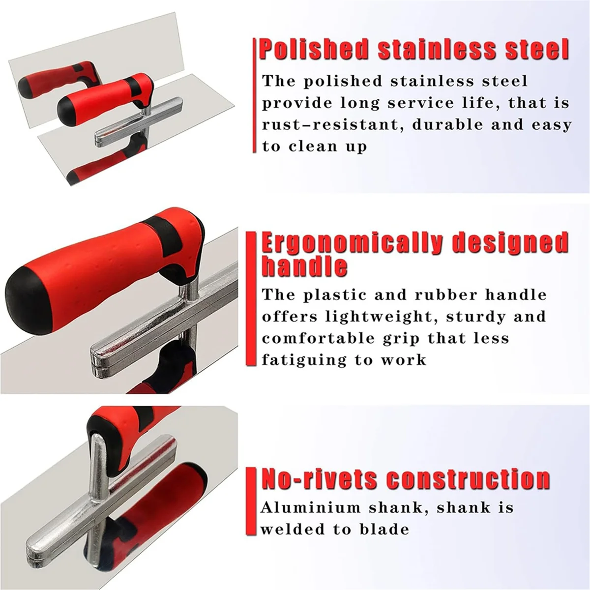 A002 Concrete Tool Set 3 Piece Stainless Steel Flat Handle Spade Cement Kit Masonry Building Craft Kit
A002 Concrete Tool Set 3 Piece Stainless Steel Flat Handle Spade Cement Kit Masonry Building Craft Kit