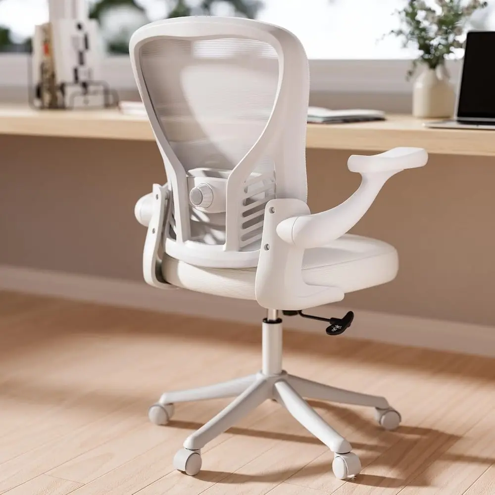White Ergonomic Office Chair with Adjustable Lumbar Support and 3D Armrests
White Ergonomic Office Chair with Adjustable Lumbar Support and 3D Armrests