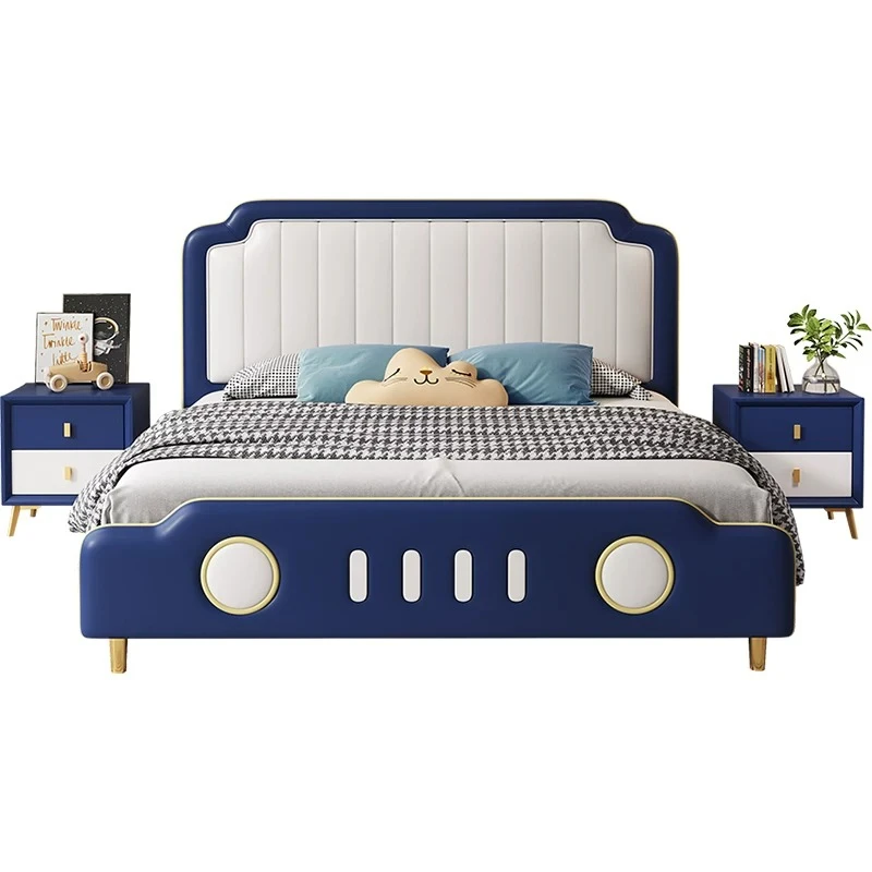Children's bed, boy car bed, light luxury modern solid wood leather bed
Children's bed, boy car bed, light luxury modern solid wood leather bed