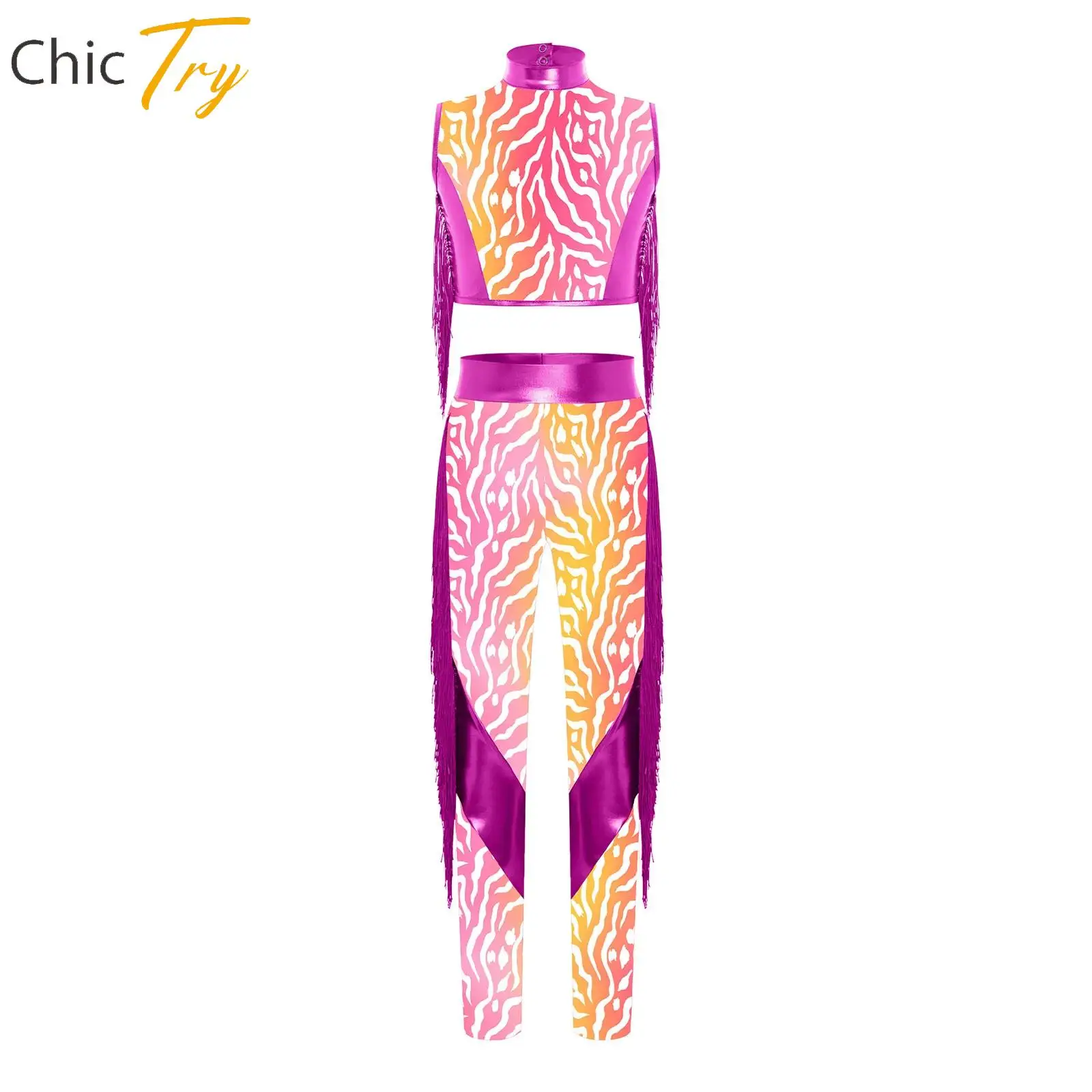 2025 Girls Streetwear Zebra-Stripe Tassel Sports Suit Jazz Dance Performance Set Sleeveless Keyhole Back Tops+Leggings Dancewear
2025 Girls Streetwear Zebra-Stripe Tassel Sports Suit Jazz Dance Performance Set Sleeveless Keyhole Back Tops+Leggings Dancewear