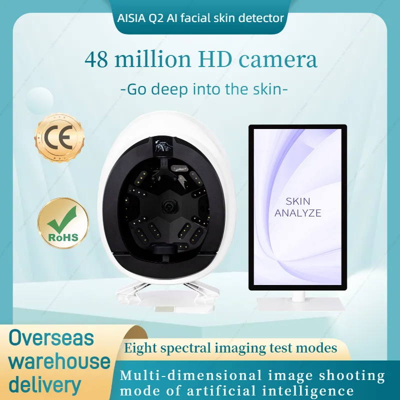 AISIA Q2 Smart 48 Million Pixel AI Facial Skin Analysis Detector 8 Spectrum UV RGB Quantum 3D Dermal Detection Beauty Salon
AISIA Q2 Smart 48 Million Pixel AI Facial Skin Analysis Detector 8 Spectrum UV RGB Quantum 3D Dermal Detection Beauty Salon