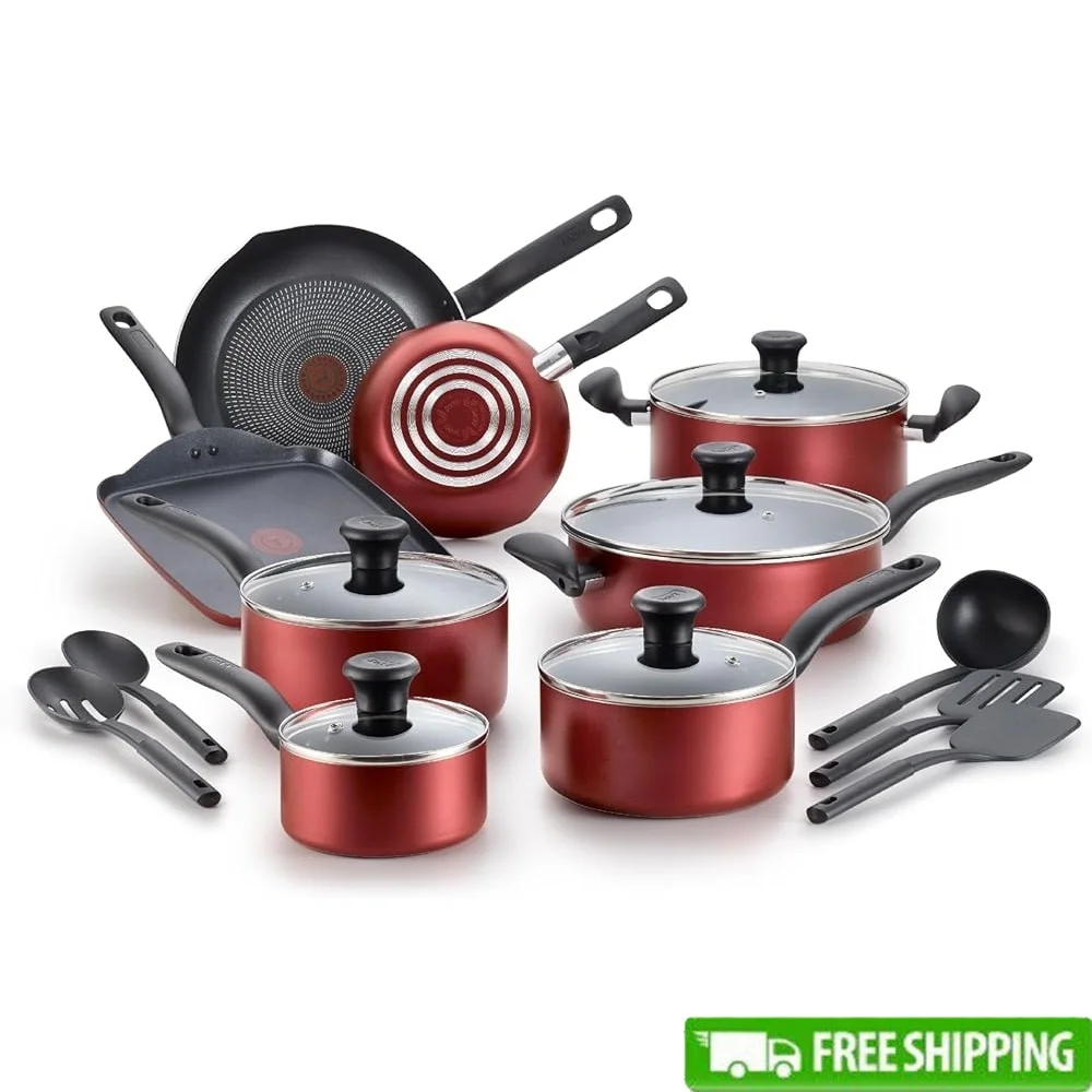 Nonstick Cookware Set 18 Piece Oven Safe Kitchen Cooking Set Frying Pans Saucepans Sauté Pan With Dutch Oven And Tools
Nonstick Cookware Set 18 Piece Oven Safe Kitchen Cooking Set Frying Pans Saucepans Sauté Pan With Dutch Oven And Tools