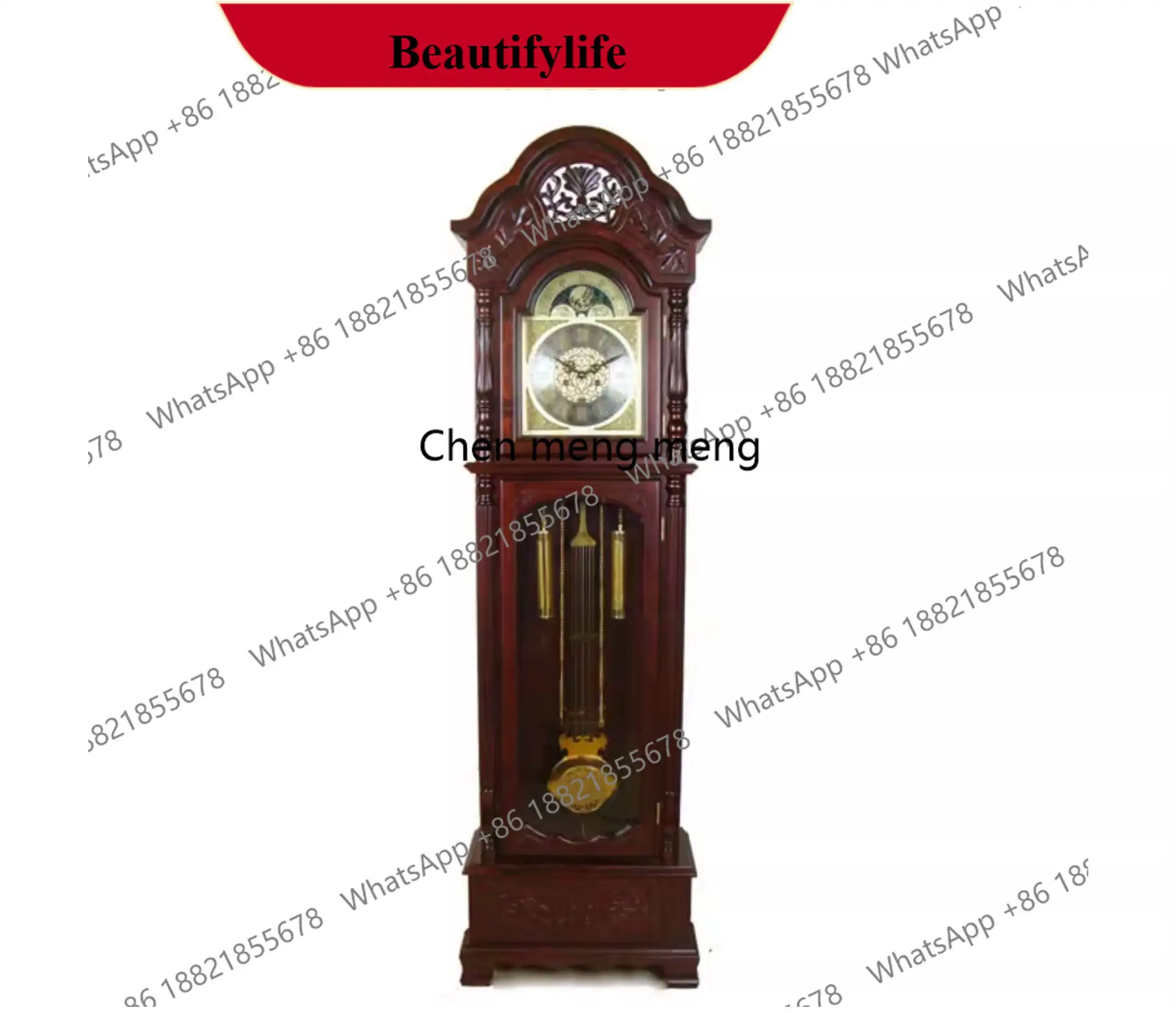 d178 Mechanical winding solid wood floor clock New Chinese retro old clockwork living room pendulum clock
d178 Mechanical winding solid wood floor clock New Chinese retro old clockwork living room pendulum clock