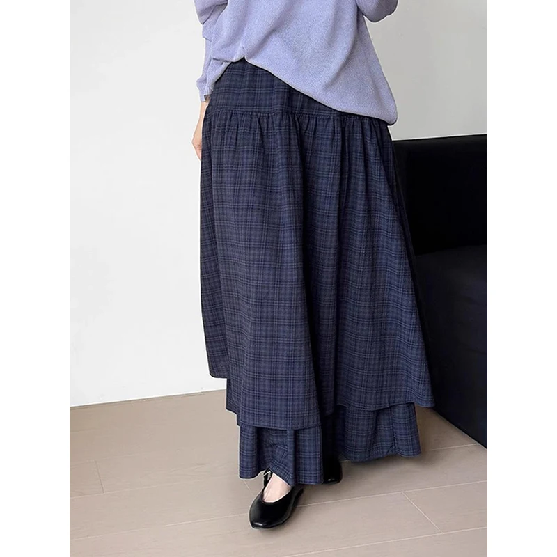 Korean Sle Blue Plaid Drapey f Skirt Women's Autumn 2025 Double Layer Splicing Art Student Midi Skirt Stand Fit A-Line
Korean Sle Blue Plaid Drapey f Skirt Women's Autumn 2025 Double Layer Splicing Art Student Midi Skirt Stand Fit A-Line