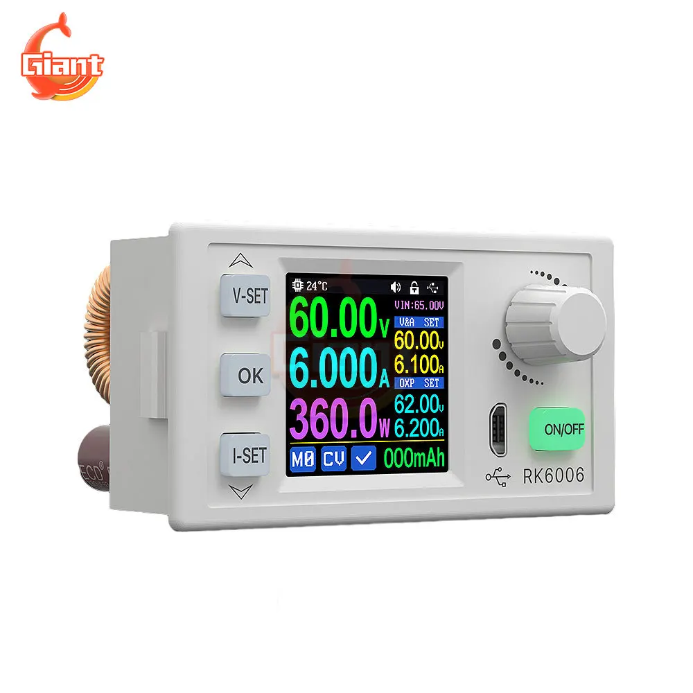 RK6006 RK6006-BT DC-DC Step Down Module цифровой дисплей, Регулируемый стабилизатор, модуль источника питания, понижающий преобразователь, хранилище данных
RK6006 RK6006-BT DC-DC Step Down Module цифровой дисплей, Регулируемый стабилизатор, модуль источника питания, понижающий преобразователь, хранилище данных