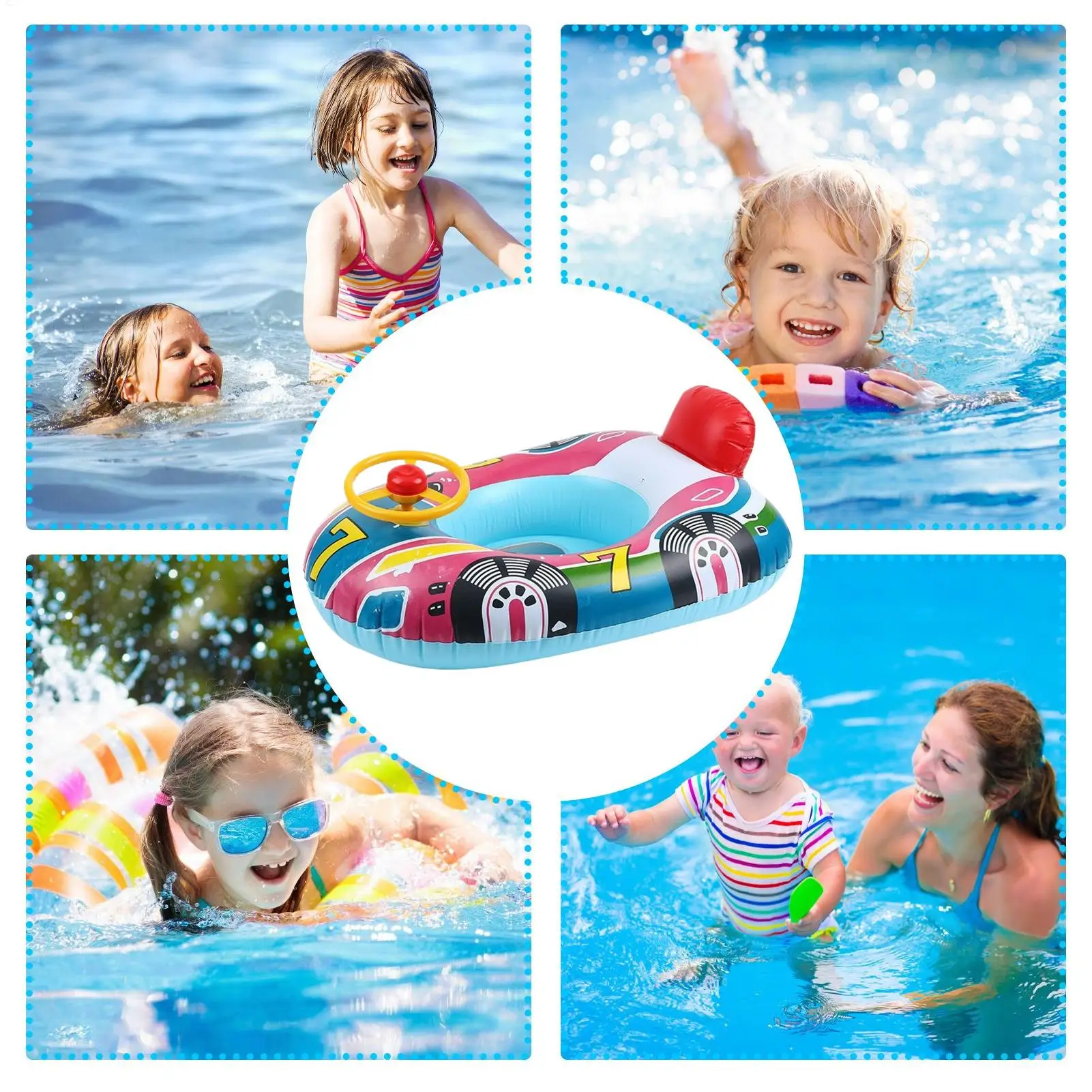 Kids Pool Floats Inflatable PVC Steering Wheel Float Swimming Ring Floating Seat Swim Ring for Garden Beach Shower Bathroom Kids
Kids Pool Floats Inflatable PVC Steering Wheel Float Swimming Ring Floating Seat Swim Ring for Garden Beach Shower Bathroom Kids