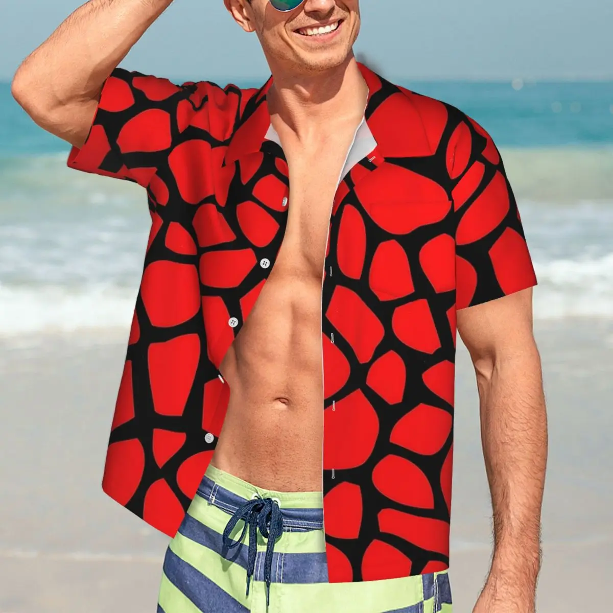 Red Giraffe Print Beach Shirt Hawaii Casual Shirts Men Vintage Blouses Short-Sleeve Stylish Custom DIY Clothing
Red Giraffe Print Beach Shirt Hawaii Casual Shirts Men Vintage Blouses Short-Sleeve Stylish Custom DIY Clothing