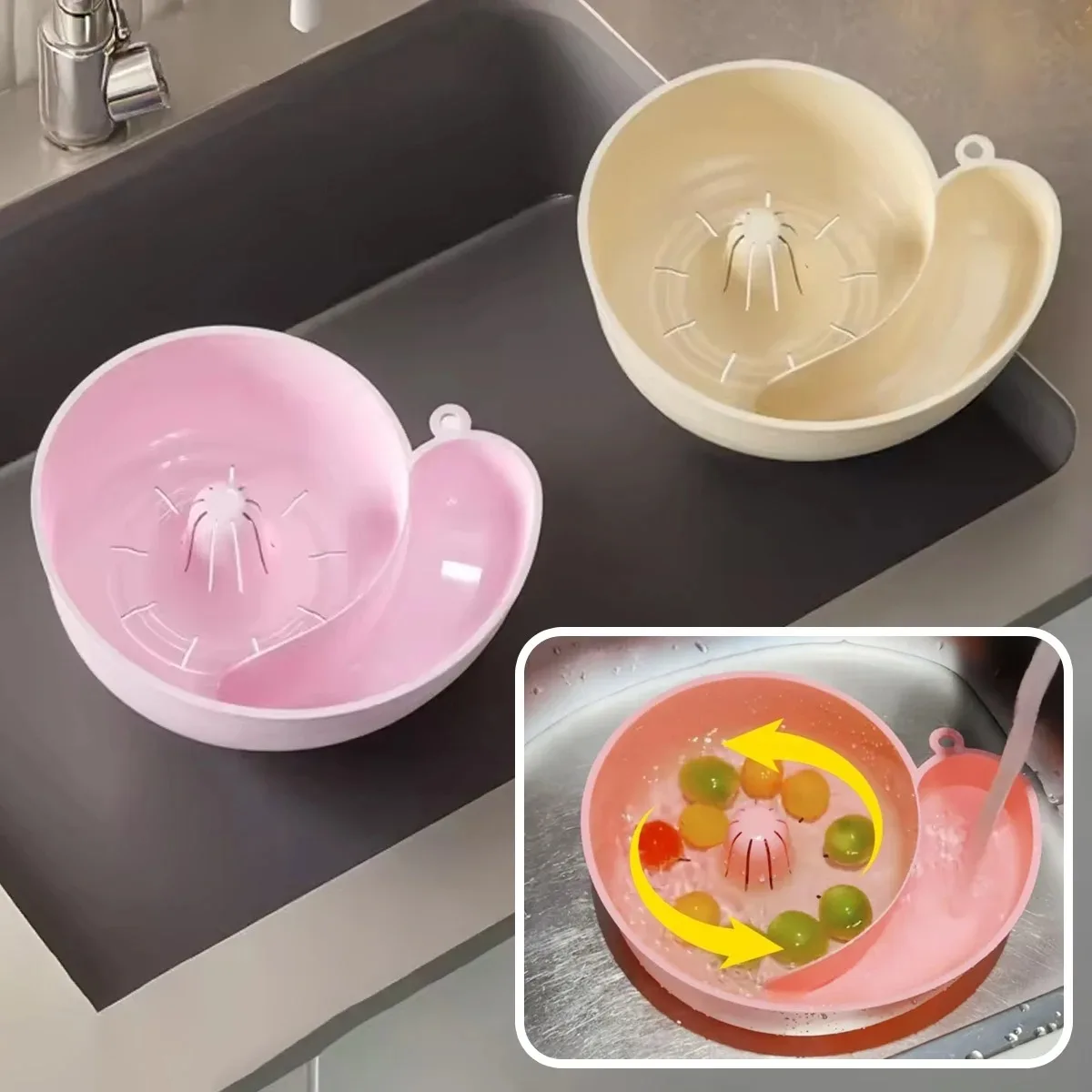 2-In-1 Snail Shape Drain Automatic Cleaning Basket Fruit Plate Filter Household Food Grade Fruit Washing Kitchens Accessories
2-In-1 Snail Shape Drain Automatic Cleaning Basket Fruit Plate Filter Household Food Grade Fruit Washing Kitchens Accessories