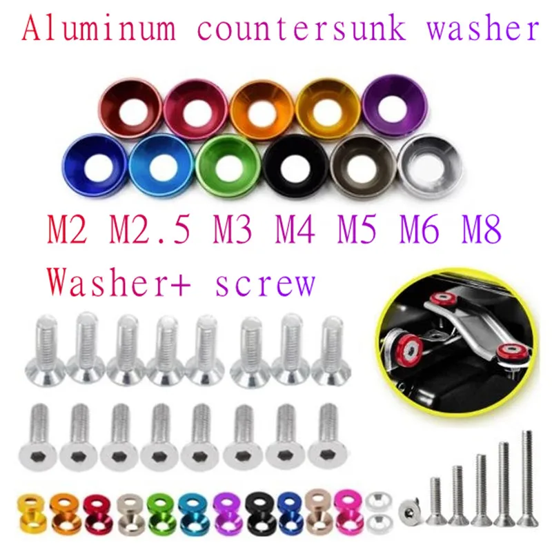 5-10pcs M2 M2.5 M3 M4 M5 M6 m8 Aluminum Colourful Anodized Countersunk Washers Gasket with screw
5-10pcs M2 M2.5 M3 M4 M5 M6 m8 Aluminum Colourful Anodized Countersunk Washers Gasket with screw