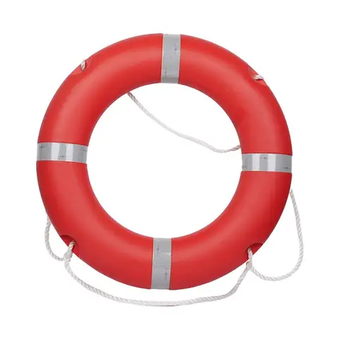 Portable Adult Life Ring High Visibility Reflective Buoyant Ring with Rope Solid Foam Safety Ring for Boat Dock Flood Water