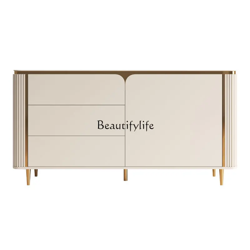 High-end light luxury all-solid wood cream style dining side cabinet, living room entrance large-capacity rock slab locker
High-end light luxury all-solid wood cream style dining side cabinet, living room entrance large-capacity rock slab locker