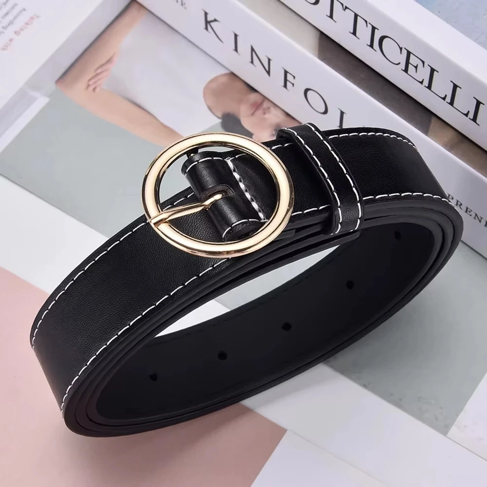 Adjustable Black Leather Belt for Women Minimalist round Buckle Waist Cincher Versatile Accessory for Blazers And Jeans
Adjustable Black Leather Belt for Women Minimalist round Buckle Waist Cincher Versatile Accessory for Blazers And Jeans