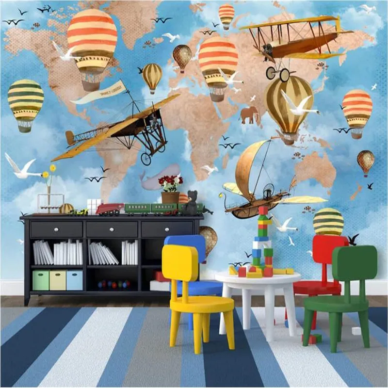 Nordic Cartoon Travel Around The World Spaceship Balloons Wall Papers Home Decor Children's Room Background Mural Wallpaper 3D
Nordic Cartoon Travel Around The World Spaceship Balloons Wall Papers Home Decor Children's Room Background Mural Wallpaper 3D