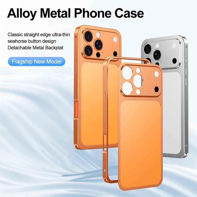 Luxury Rugged Aluminum Alloy Slim Frame Case For IPhone 13 14 15 16 17 Pro Max Fashion Metal Backplane Shockproof Protect Cover
Luxury Rugged Aluminum Alloy Slim Frame Case For IPhone 13 14 15 16 17 Pro Max Fashion Metal Backplane Shockproof Protect Cover