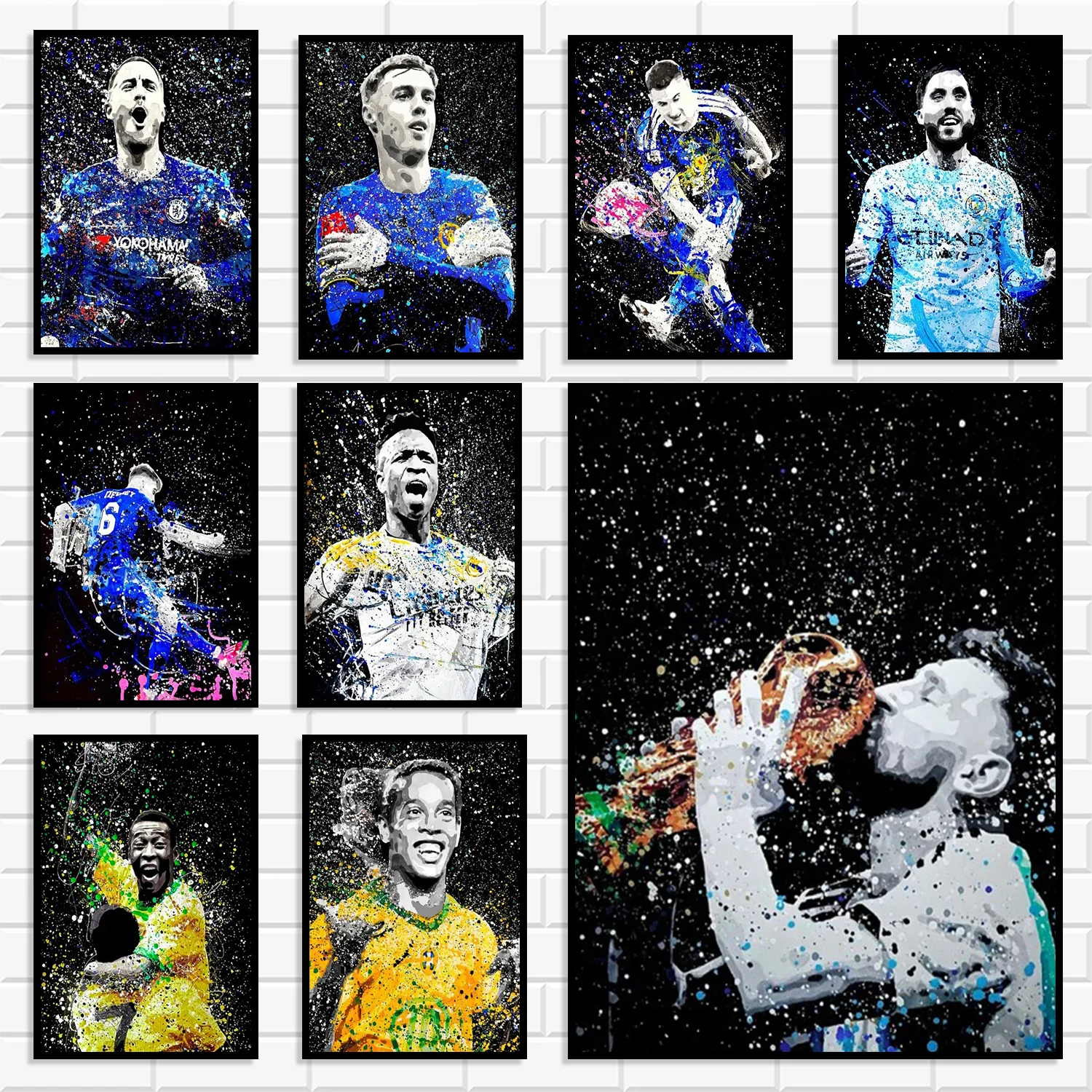 Graffiti Style Football Player Canvas Wall Art Set Abstract Soccer Watercolor Print Aesthetic Sports Poster for Room Home Decor
Graffiti Style Football Player Canvas Wall Art Set Abstract Soccer Watercolor Print Aesthetic Sports Poster for Room Home Decor