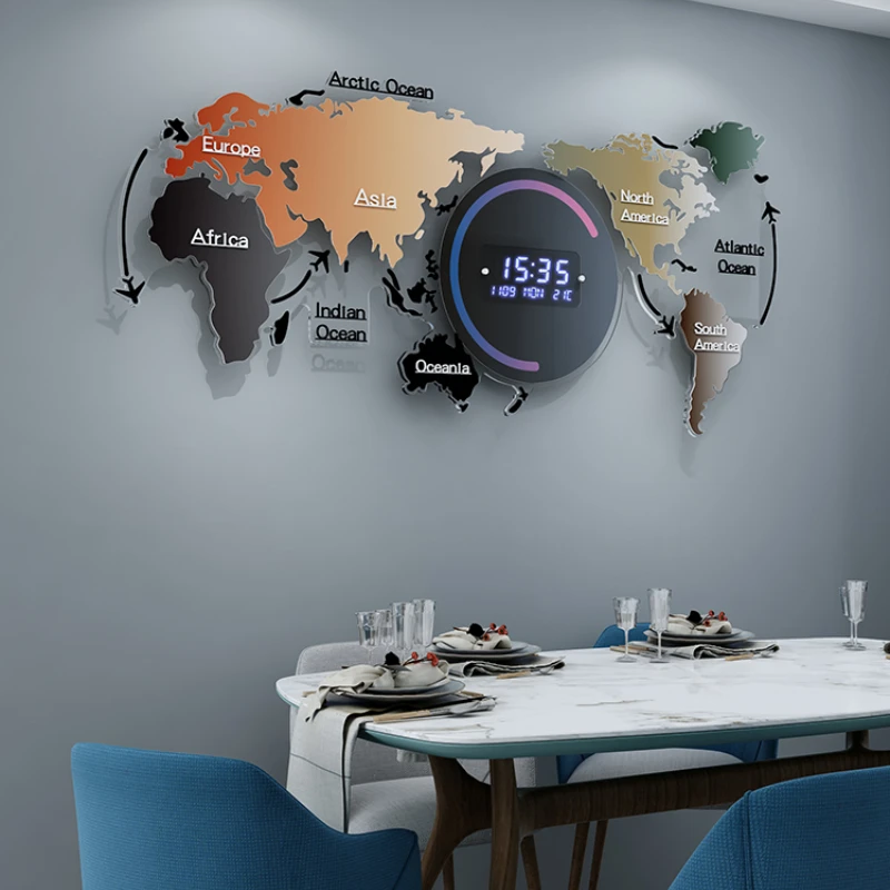 New Map Electronic Clock Modern Simple Home Fashion Living Room Wall Clock Special Decoration Wall Watch
New Map Electronic Clock Modern Simple Home Fashion Living Room Wall Clock Special Decoration Wall Watch