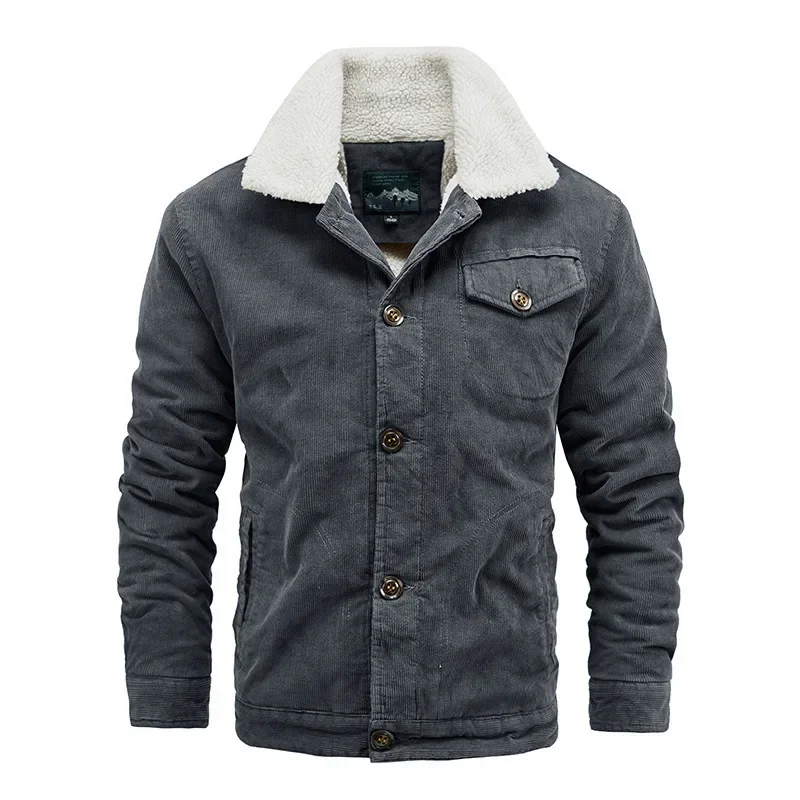 Men's Winter Corduroy Fur Collar Thickened Casual Jacket, Solid Color Single Breasted Fleecing Warm Lapel Loose Long-sleeve Coat
Men's Winter Corduroy Fur Collar Thickened Casual Jacket, Solid Color Single Breasted Fleecing Warm Lapel Loose Long-sleeve Coat
