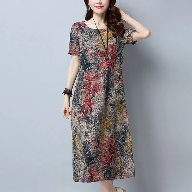 Fashion Vintage Printed Dresses Folk Loose Pockets Spliced Women's Clothing Short Sleeve 2024 Summer A-Line Waist Midi Dress
Fashion Vintage Printed Dresses Folk Loose Pockets Spliced Women's Clothing Short Sleeve 2024 Summer A-Line Waist Midi Dress