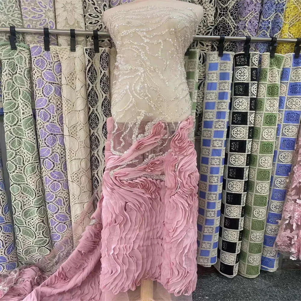 3D Chiffon Lace Fabric African Groom Lace Fabric 2024 High Quality Sequins Heavy Beaded Lace Fabrics For Nigerian Wedding Dress
3D Chiffon Lace Fabric African Groom Lace Fabric 2024 High Quality Sequins Heavy Beaded Lace Fabrics For Nigerian Wedding Dress