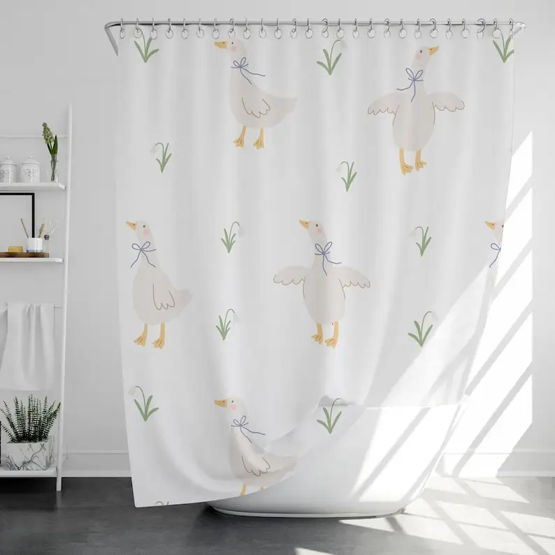 Cute goose Shower Curtain with 12 Hooks Waterproof, Modern Bathroom Decor, Housewarming Gift
Cute goose Shower Curtain with 12 Hooks Waterproof, Modern Bathroom Decor, Housewarming Gift