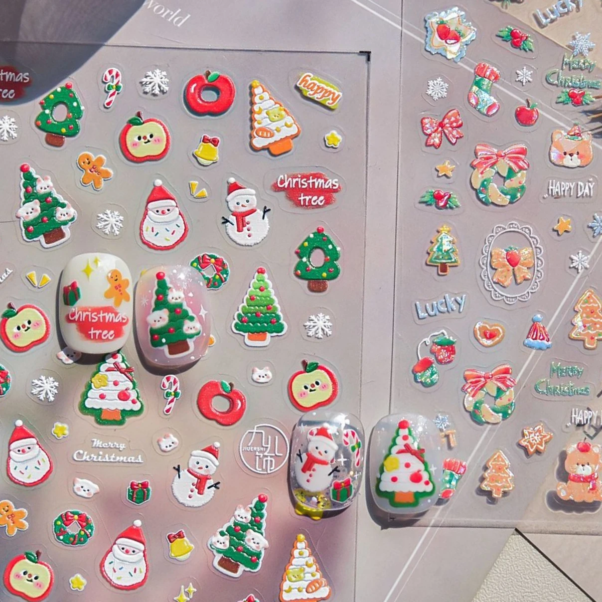Christmas Bear Tree Snowman Snowflake Flower Wreath Gingerbread Man Apple Bell Socks Strawberry Nail Art Sticker Manicure Decals
Christmas Bear Tree Snowman Snowflake Flower Wreath Gingerbread Man Apple Bell Socks Strawberry Nail Art Sticker Manicure Decals