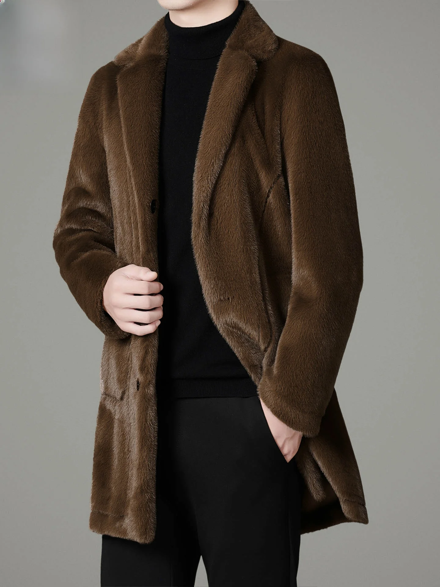 Men's Double-Sided Wear Thiened Leather Fur Coat Autumn Winter Snowlan Mink Velvet Middle-Length Inteated Skin Fur Coat
Men's Double-Sided Wear Thiened Leather Fur Coat Autumn Winter Snowlan Mink Velvet Middle-Length Inteated Skin Fur Coat